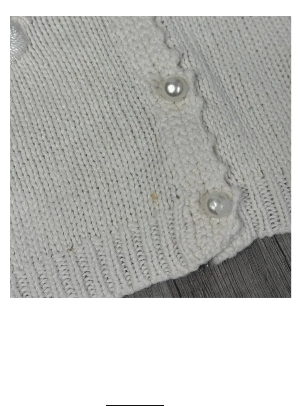 VINT Cottagecore Coquette Floral Embroidered White Cardigan Sweater Plus Size - Picture 5 of 5